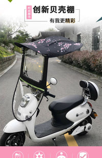 电动车挡雨棚电瓶摩托车防晒遮阳伞蓬挡风罩踏板车防雨车棚篷新款