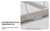 MOM Letter Necklace Sparkling Cubic Zirconia Gold Plated MOM Necklace Set