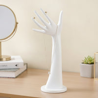 Hand Jewelry Display Resin Wrist and Finger Display Holder Countertop Band Holder with Tray for Vanity, Dresser, Boutique