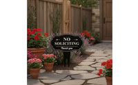 No Soliciting Sign with Stake Weatherproof No Soliciting Sign Decorative