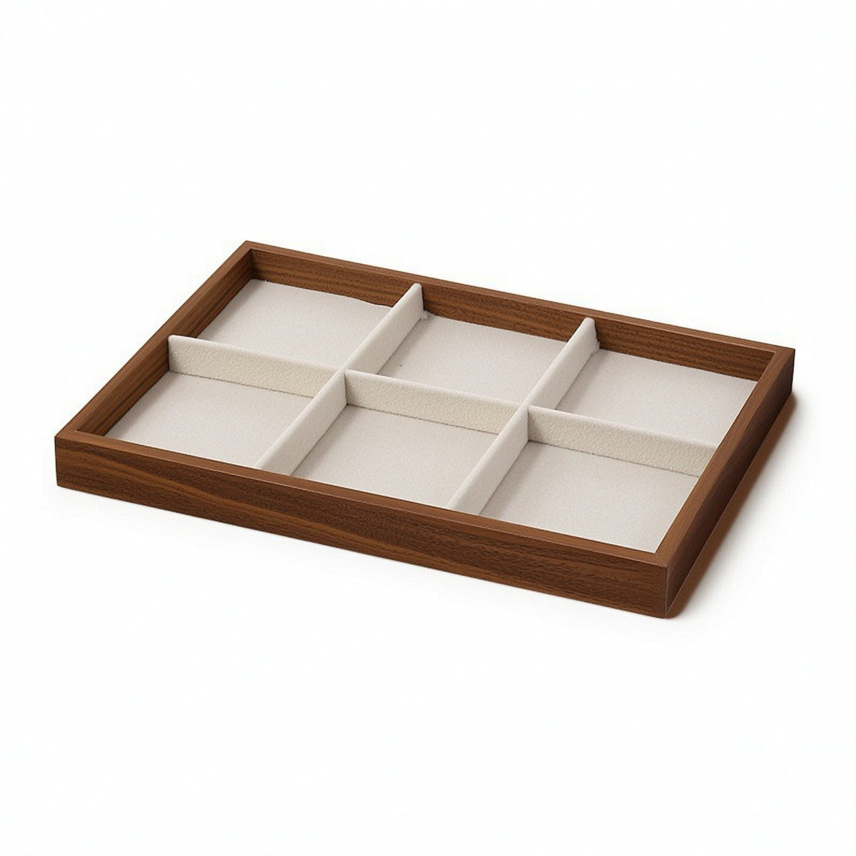 Jewelry Tray Wooden Accessory Tray Organizer Rectangular Open-Top for Collectors, Dresser, Vanity