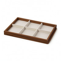 Jewelry Tray Wooden Accessory Tray Organizer Rectangular Open-Top for Collectors, Dresser, Vanity