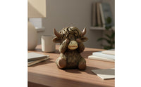 Miniature Mini Highland Cow Figurine Fine Texture Highland Cow Figurine for Bookshelf, Study Room
