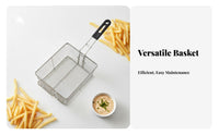 Deep Fryer Basket Heavy-Duty Deep Fry Basket Versatile Stainless Steel Mesh Strainer for Restaurant Owners, Chefs, Food Truck
