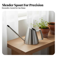 Stainless Steel Watering Can Leak-Resistant Long Spout Watering Can Indoor Plant Water Pot Rust-Resistant Modern Metal Waterer