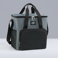 Cool Bag for Picnic Bag Use with Shoulder Strap, Thermal Bag with Mesh Pockets and Front Pocket, Oxford Cloth Delivery Bag for Camping BBQ