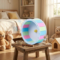 Silent Hamster Wheel and Non Slip Hamster Wheel, Textured Exercise Toy for Dwarf Hamsters, Open Ventilation Cage Mount Bracket Design