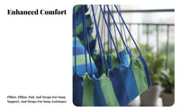 Indoor and Outdoor Use Padded Hanging Chair Thickened Cushion Rope Swing Seat Detachable Cover Leisure Furniture Soft Cushions Included for Children, College Students, Balcony, Dormitory, Garden, Bedroom