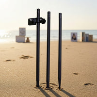 Adjustable Umbrella Pole with Clamp Metal Ground Spike Umbrella Stand Portable Secure for Beach, Garden, Camping