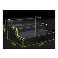 High Clarity Acrylic Step Display Stand Multi Purpose Tiered Acrylic Display Shelf Sturdy Home Decor Thickened Material for Live Broadcasting