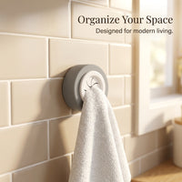 Bathroom Sink and Kitchen Towel Rack with Push-In Design for Homeowners, Wall Mount Suction Hook for