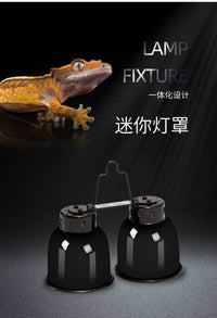 reptizoo爬宠加热灯具迷你双灯罩爬虫保温UVB/UVA灯架太阳灯防烫
