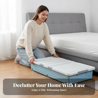 Wheeled Storage Bin Space-Saving Wheeled Under-Bed Container particlesshield