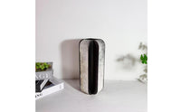 Minimalist Design Metal Geometric Vase Modern Look Art Vase Textured Surface for Entryway, Living Room