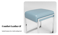 Nordic Aesthetic Upholstered Vanity Seat Minimalist Design Stool Versatile Use Ottoman High-Resilience Cushion for Homeowners, Adults, Women, Dressing Room, Makeup Station, Entryway, Home Office