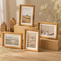 Solid Wood Frame Teak Photo Stand Modern Design Photo Frame Dual Use for Tabletop