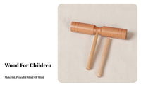 High and Low Tsingles two-tsingletsingle Wood percussion block Develops Rhythm Skills Slotted Wood percussion block with Mallet Natural Sound Percussion Instrument single-Piece Design for Classroom