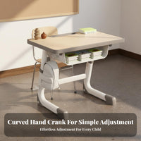 Safe & Long-Lasting Adjustable Kids Desk and Chair Sturdy & Stable Height Adjustable Classroom Desk Large Desktop children's Study Table Set Space-Saving for Students, Tutoring Center, Bedroom, Home, Playroom