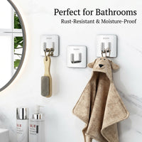 Bedroom Wall Mounted Hanging Hook for Dorm Room and Homeowner, Stainless Steel No Drill Organizer with Strong Adhesive