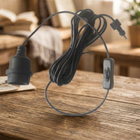 Light Fitting with E27 Lamp Holder for Garden Lighting, Outdoor Lighting with E27 Bulb Holder for Shed Lighting, DIY Lighting with DC Plug