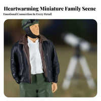 Stargazing Family Figurine High Intricacy Sand Table People Prop Resin Miniature Person Highly Detailed Resin Miniature Scene