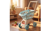 Children's Play Trolley Cart Shopping Cart Playset Compact for Kids