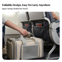 Airline Approved Collapsible Pet Carrier Foldable Expandable Pet Tote Adjustable Shoulder Strap Pet Transport Bag Breathable Mesh for Small Dog Owners, Travelers, Air Travel, Veterinarian Visits, Car Trips, Outdoor