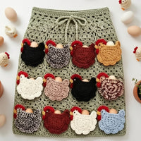 Handmade Crochet Egg Collecting Apron Cute Egg-Collecting Apron Soft Charming for Homestead