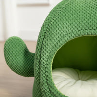 Thickened Cushion Soft Cactus Cat Nest Warm Cactus Cat House Self-Warming Enclosed Pet Nest Non-Slip Bottom for Cats, Kittens, Small Dogs, Winter, Indoor