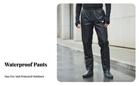 Biking Rain Trousers Double Layer Design Breathable Waterproof Pants Windproof Unisex Rain Pants for Cyclists, Commuters, Commuting, Camping, Fishing