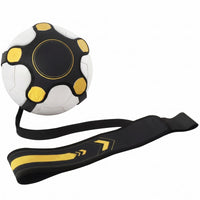 Soft Cover Soccer Ball Coach Geometric Pattern Strap Ball Coach Black and Yellow Sports Gear for Practice