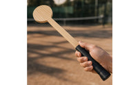 Solid Wood Tennis Optimal Ball Impact Zone Practice Aid Unfinished Optimal Ball Impact Zone Racket Portable Racket with Wrapped Grip Versatile for Beginners