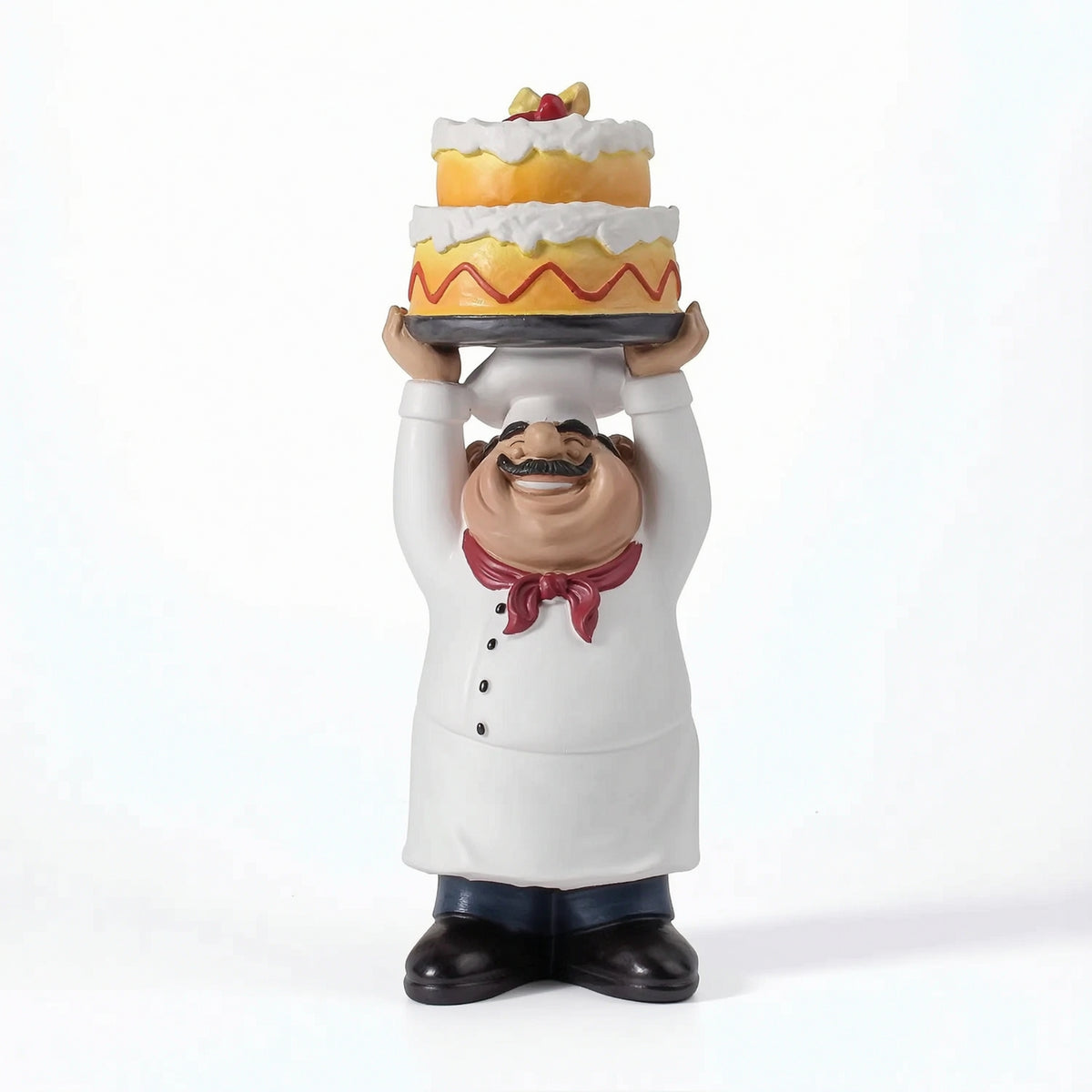 Chef Figurine with Cake Bakery Theme Chef Figurine Tabletop Decor for Culinary Artists, Chefs, Kitchen, Cafe, Restaurant