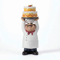 Chef Figurine with Cake Bakery Theme Chef Figurine Tabletop Decor for Culinary Artists, Chefs, Kitchen, Cafe, Restaurant