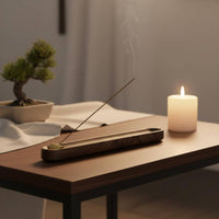Wooden Aromatic Stick Holder Zen Design Walnut Wood Ash Catcher Multi-Size Holes