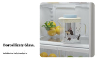 Heat Resistant Square Glass Water Jug Easy to Clean Glass Pitcher with Lid Safe Material for Families, Homeowners, Kitchen, Refrigerator