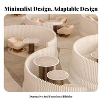 Accordion Paper Partition Foldable Accordion Paper Divider Easy Assembly Folding Screen for Office Workers, Renters, Bedroom, Retail Store