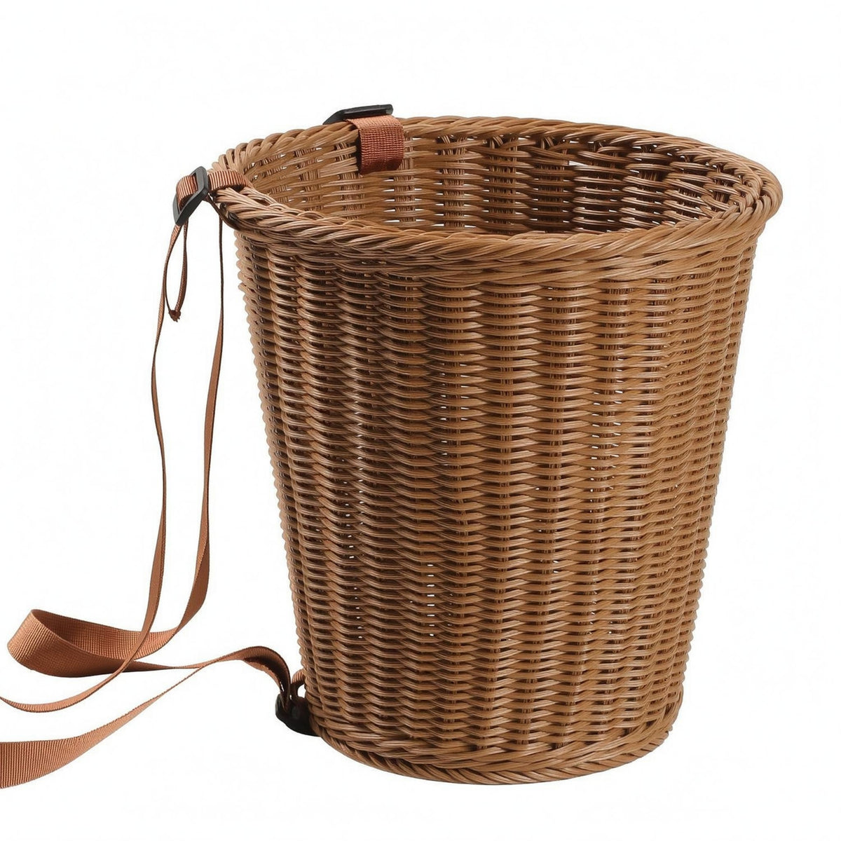 Imitation Rattan Backpack Picnic Basket Iron Frame Woven Carrying Basket Breathable