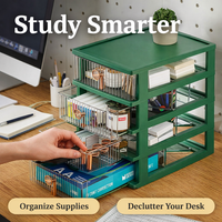 5-Tier Stackable Desk Drawers, Small Desktop Storage Unit for Office Supplies Organizer for Makeup Stationery Tools