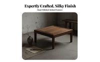 Japanese Design Floor Desk Space-Efficient Size Low Table Space-Saving Vintage Design for Apartment Dwellers, Bay Alcove
