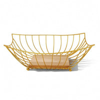 Modern Square Fruit Basket Decorative Fruit Basket with Wooden Base Elegant Versatile for Coffee Table