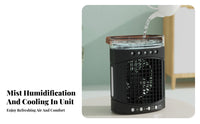 Desktop Misting Fan Cools & Humidifies Personal Humidifier Fan 5 Mist Nozzles USB Air-Powered Chiller for Students, Office Workers, Dorm Room, Bedroom