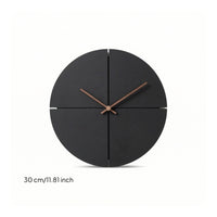 Wall Clock with Wood Hands Modern Minimalist Wall Clock 12 Inch Battery Operated for Living Room, Bedroom