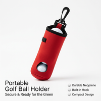 Golf Ball Holder Pouch, Neoprene Waterproof Golf Ball Storage Bag with Carabiner Clip, Portable Golf Ball Carrier for Golfers