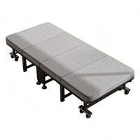Foldable Rest Bed Upholstered Adjustable Head Cot Tubulars  Frame Rest Furniture for Office