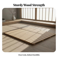Wooden Slat Set Foldable Design foldable Slat Foundation Moisture-Resistant Mattress Support for Apartment Dwellers, Homeowners, On Floor, Guest Room