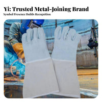 Anti-Scald Soldering Gloves Long-Lasting Long Soldering Gloves for Welders, Metalworkers, Workshop