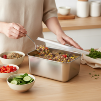 Stainless Steel Food Storage Container with Lid for Refrigerator, Lunch Box, Bento, Picnic