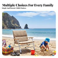 Foldable Design Wide Folding Camp Chair Padded pad Included Camping Equipment Sofatype Comfort Outdoor Furniture Breathable Fabric for Families, Homeowners, outdoor meal, rearyard, Beach, Garden