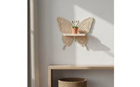 Boho Design Wooden Butterfly Shelf Easy Mounting Butterfly Wall Decor Shelf Lightweight Sturdy for Living Room, Bedroom, Office